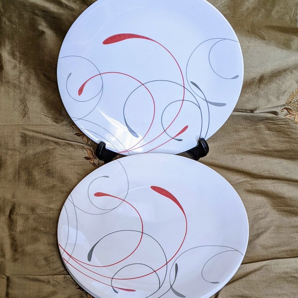 Corelle Impressions Splendor Vitrelle Glass Round Dinner Plate Plates Set of 4